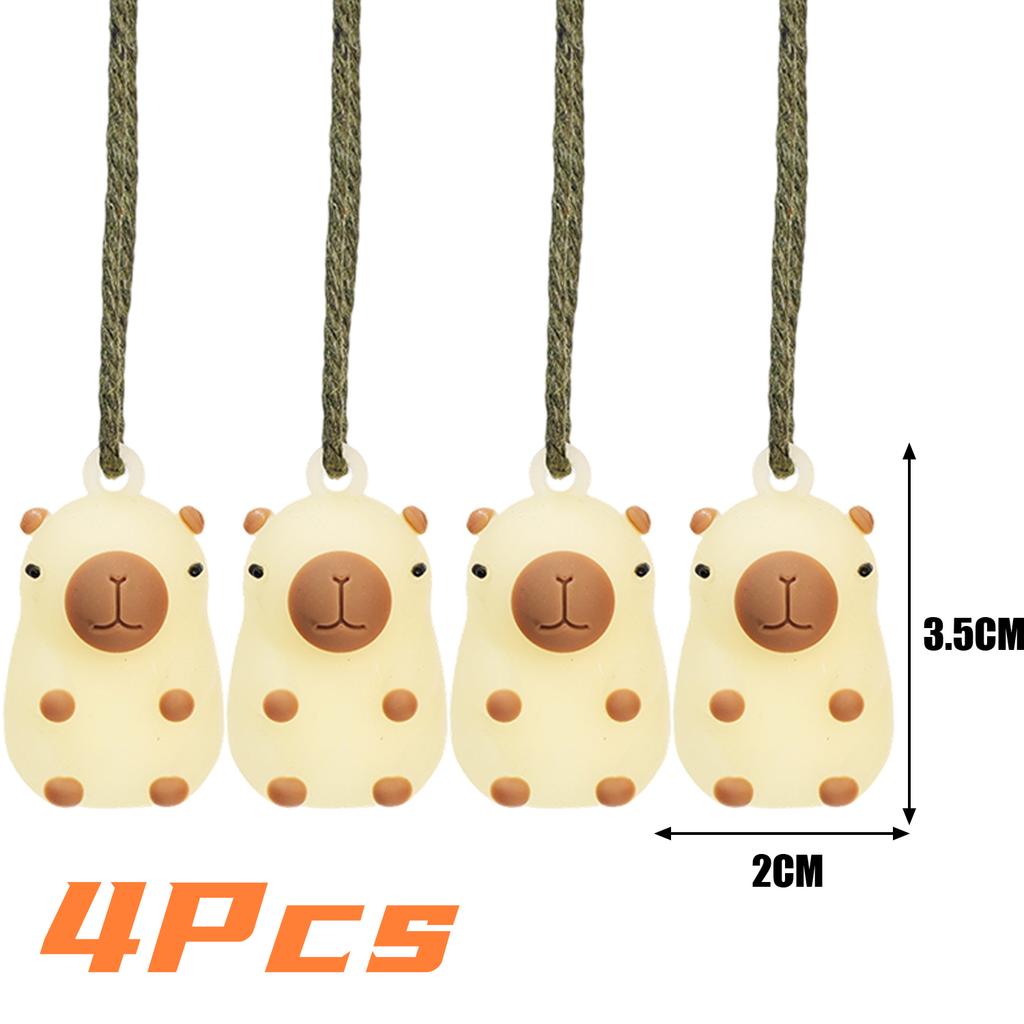 PVC Car Charm Backpack Cute Decoration Color Changing Soft Silicone UV Capybara Stylish and Cute Car Interior Accessories 1-4pcs