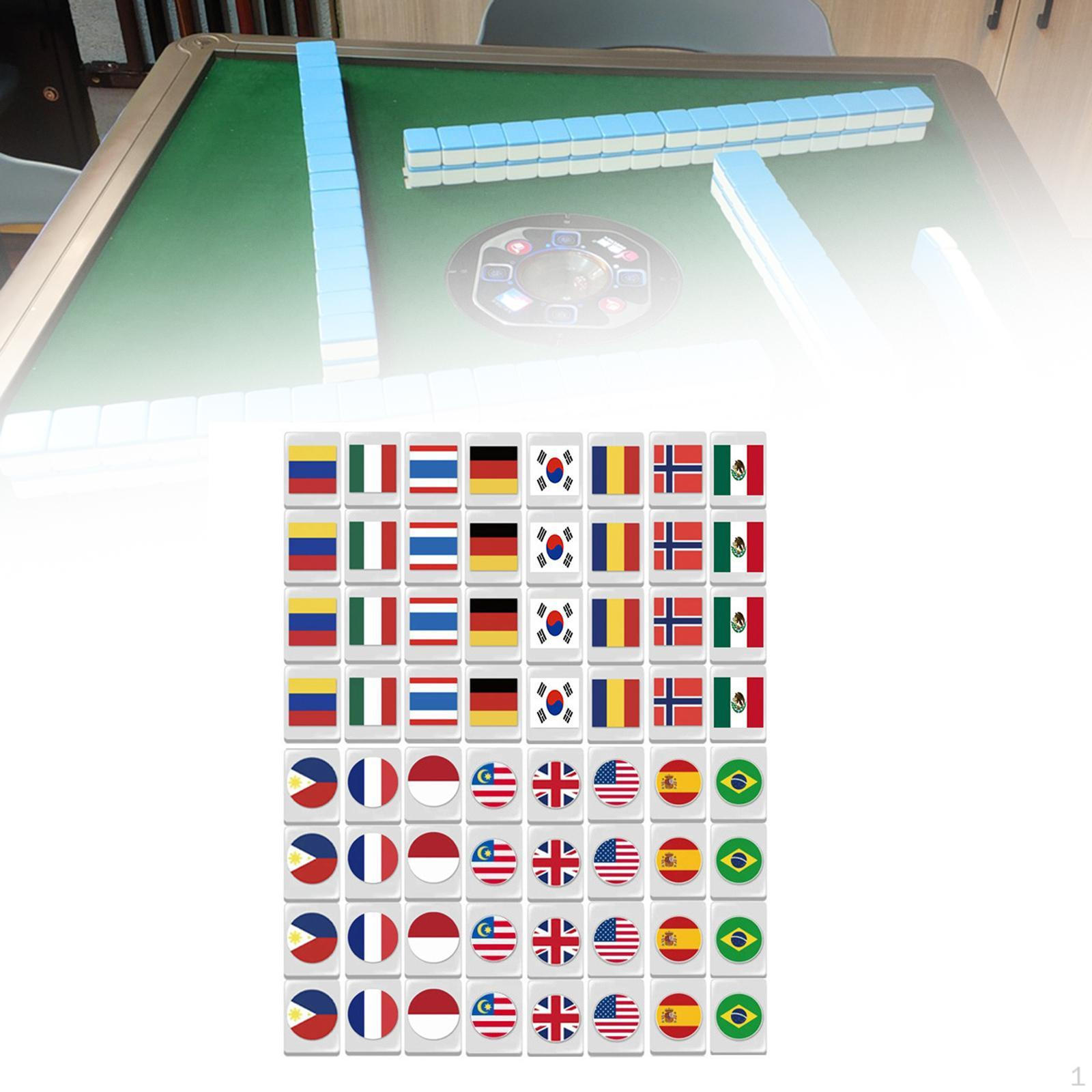 

64 игровых блока Escape Mini Mahjong Tiles Family Classic Board Portable Table large flags