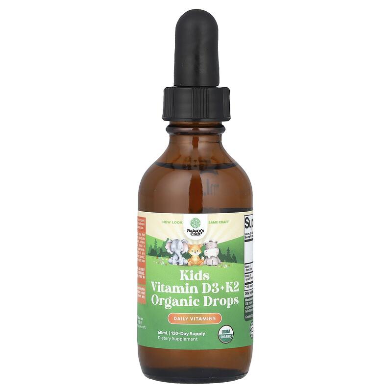 Kids Vitamin D3 + K2 Organic Drops, 60 Ml