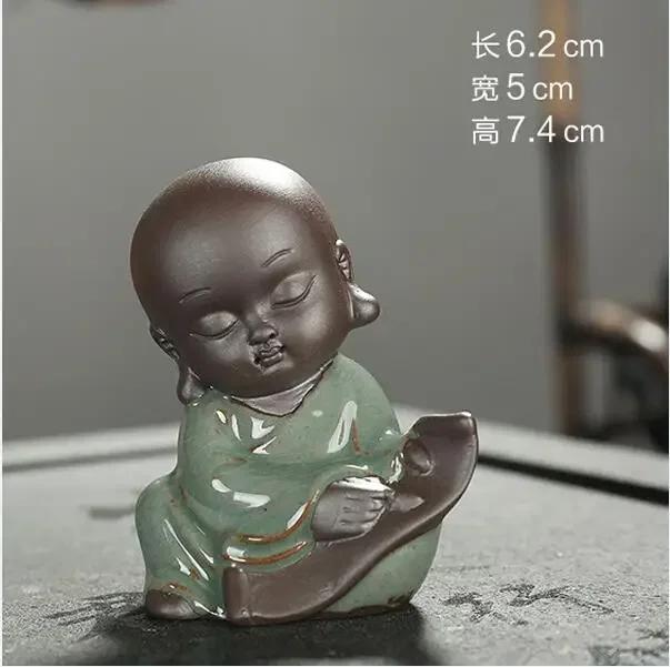 

F Creative Boutique Улыбающийся Будда Чайный питомец Керамические украшения Безумный монах Фигурки кунг-фу и мини-товары для дома Офисное украшение