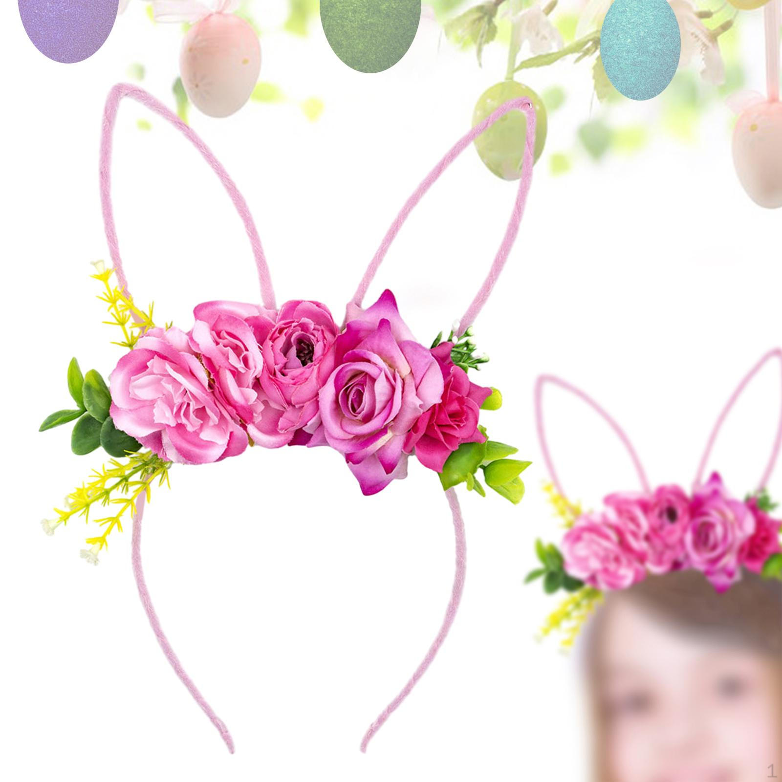 

Повязка на голову с ушками кролика — восхитительный аксессуар для волос для сезонных праздников Pink