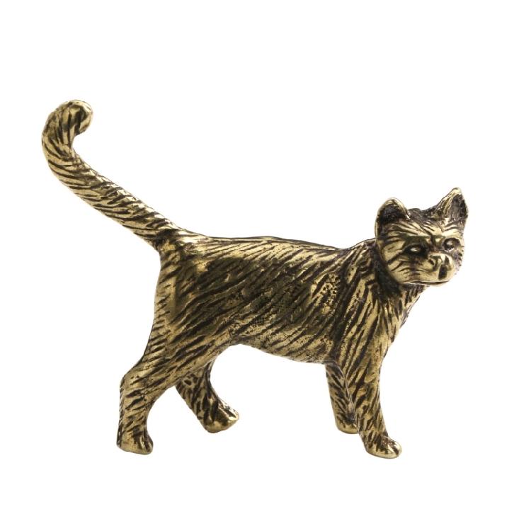 Detailed Brass Kitten Figurine Vintage Antique Cats Miniature Statue Contemporary Homes Office Art Piece Ornament Gift 1