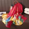 Cashew Fashion Scarf Simulation Silk Colour Blocking Temperament Beach Towel Female Silk Scarf Air Conditioning Shawl Outwear Scarf