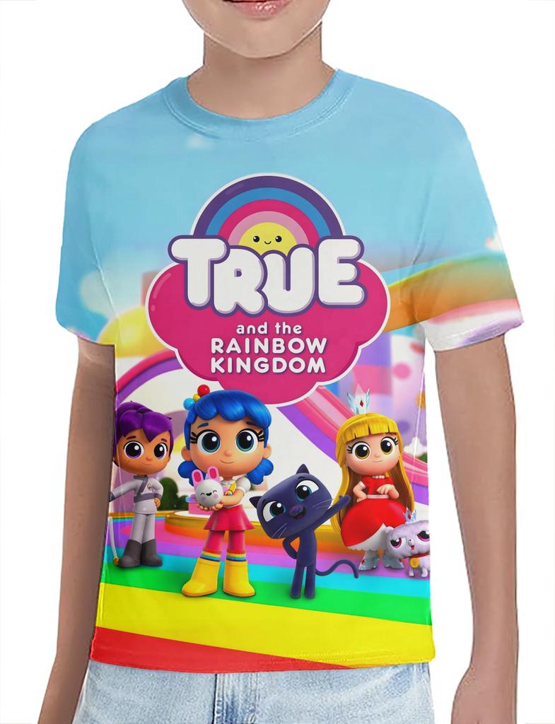 Summer Boys/girls Soft True and the Rainbow Kingdom New Style animation Cartoon Print Casual Tee 3D Printing Children T-shirt