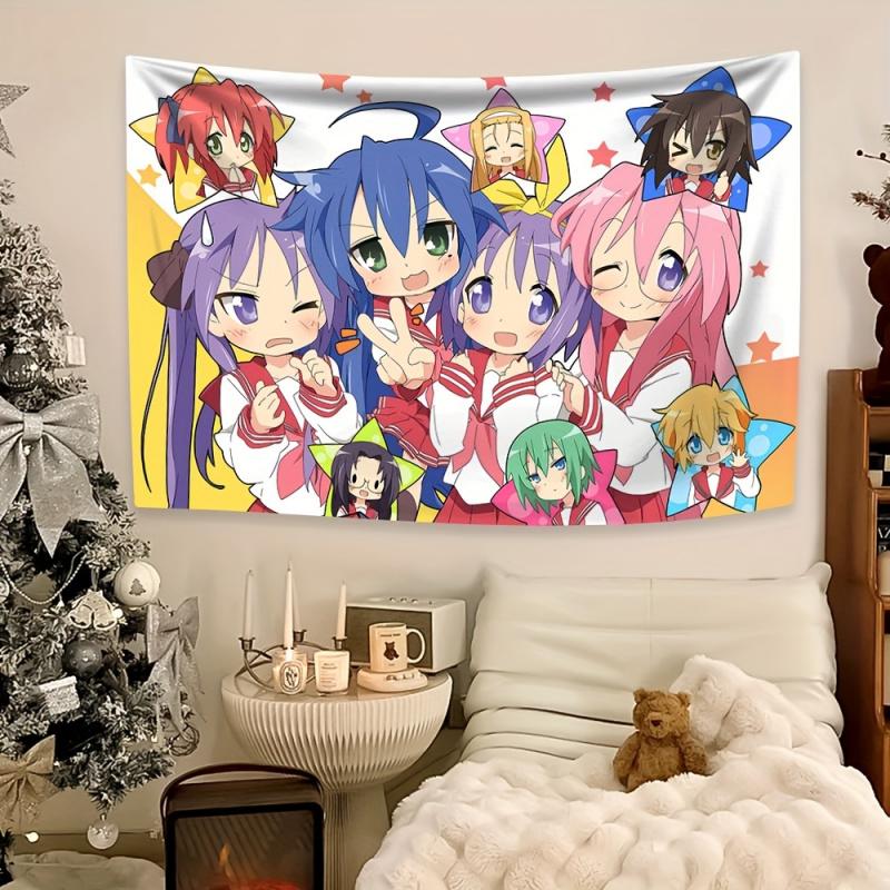VIKAMA Vintage Anime Poster Style Decorative Tapestry anime Girl Heart Bedroom Bedside Dormitory Wall Decoration