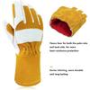 Cowhide MIG Welding Gloves Long Cuff, EN388-2132X, EN407-413X4X, EN12477 TYPE A