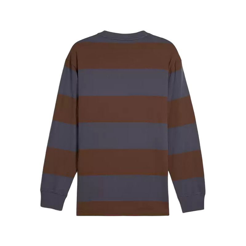 Puma Legacy Striped Classics Family Color Block Striped Loose Fit Long Sleeve T-Shirt Unisex Tops Gray 630969-69