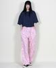 Deumakeu Flower Pattern Side One-Pleat Semi-Wide Pants Hot Red