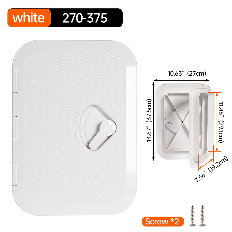 Marine Deck Access Hatch White/Black Rectangle Boat Hatch & Lid,Boat Deck Hatch Lids white 270-375
