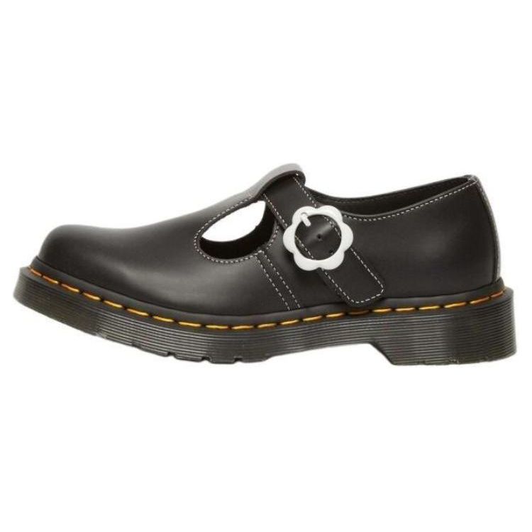 Dr. Martens Leather Comfortable Buckle Casual Shoes Women Shoes Black 31687001