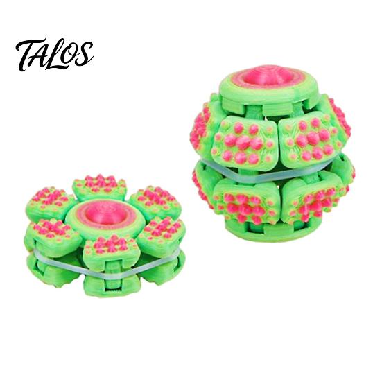 Tactile Sensory Toy Rubber Band Press Toy, Stress Anxiety Relief Fidget Spinner, 3D Decompression Desk Printed Relaxation for Kids Teens Adults