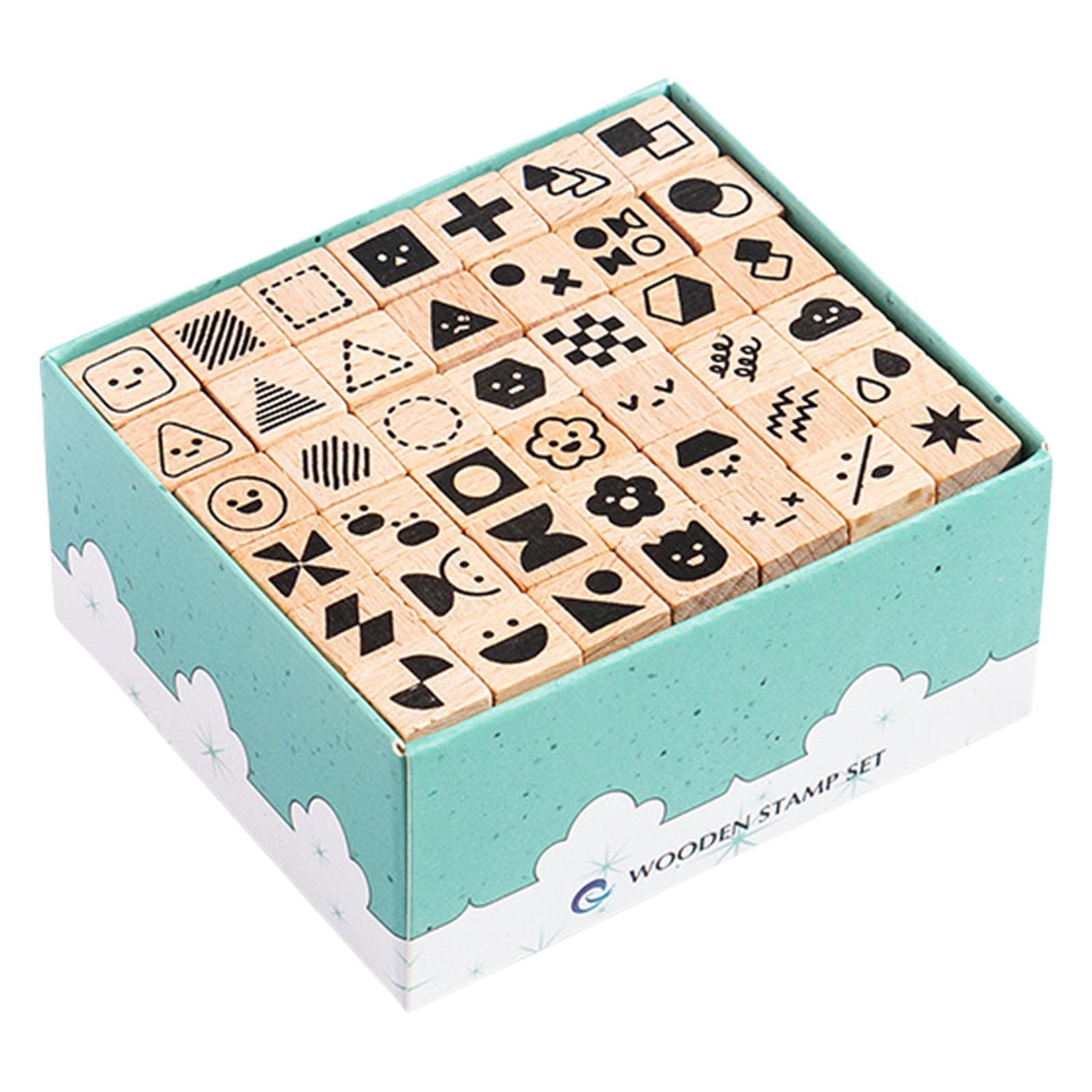 

42Pcs Wood Craft Stamp Letter Number Stamp Wood Scrapbooking Decorative Stamp for Scrapbooking Journal Planner Notebook F