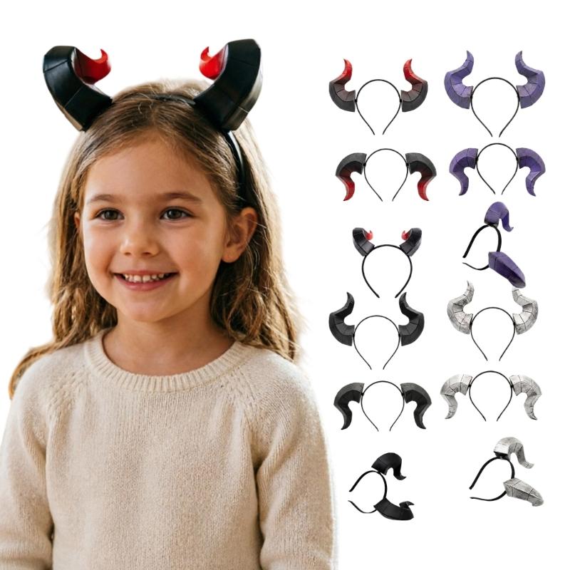 Bandeau Cornes de Diable Déguisement Halloween, Accessoire Cheveux en Plastique pour Adultes, Enfants, Fêtes et Accessoires de Photobooth
