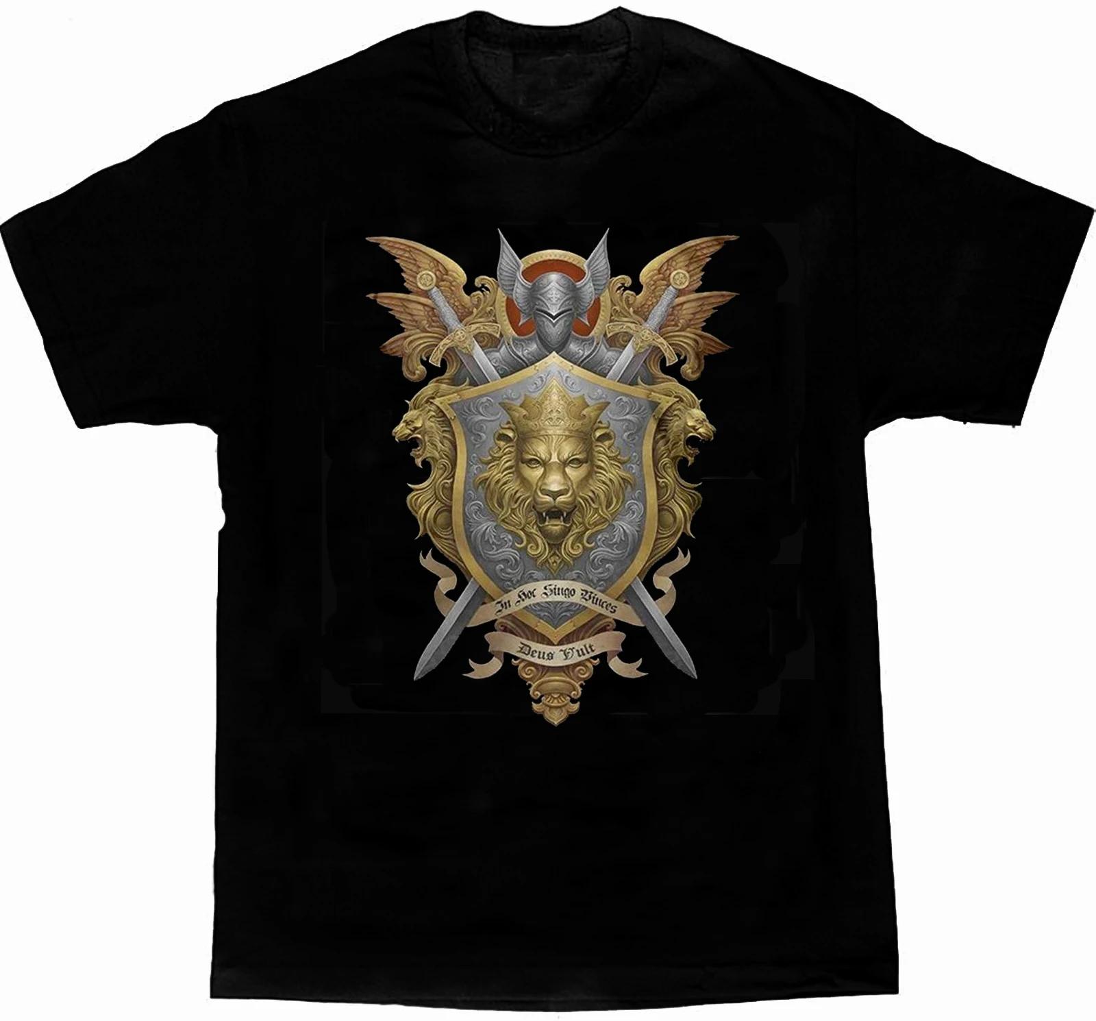 

God Almighty Archangels Weapons Middle Ages Shield and Armor Sword TShirt Summer Cotton ONeck Short Sleeve Mens T Shirt New 4XL