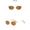 Women's glasses, new fashionable oval metal sunglasses, men's and women's outdoor sunglasses