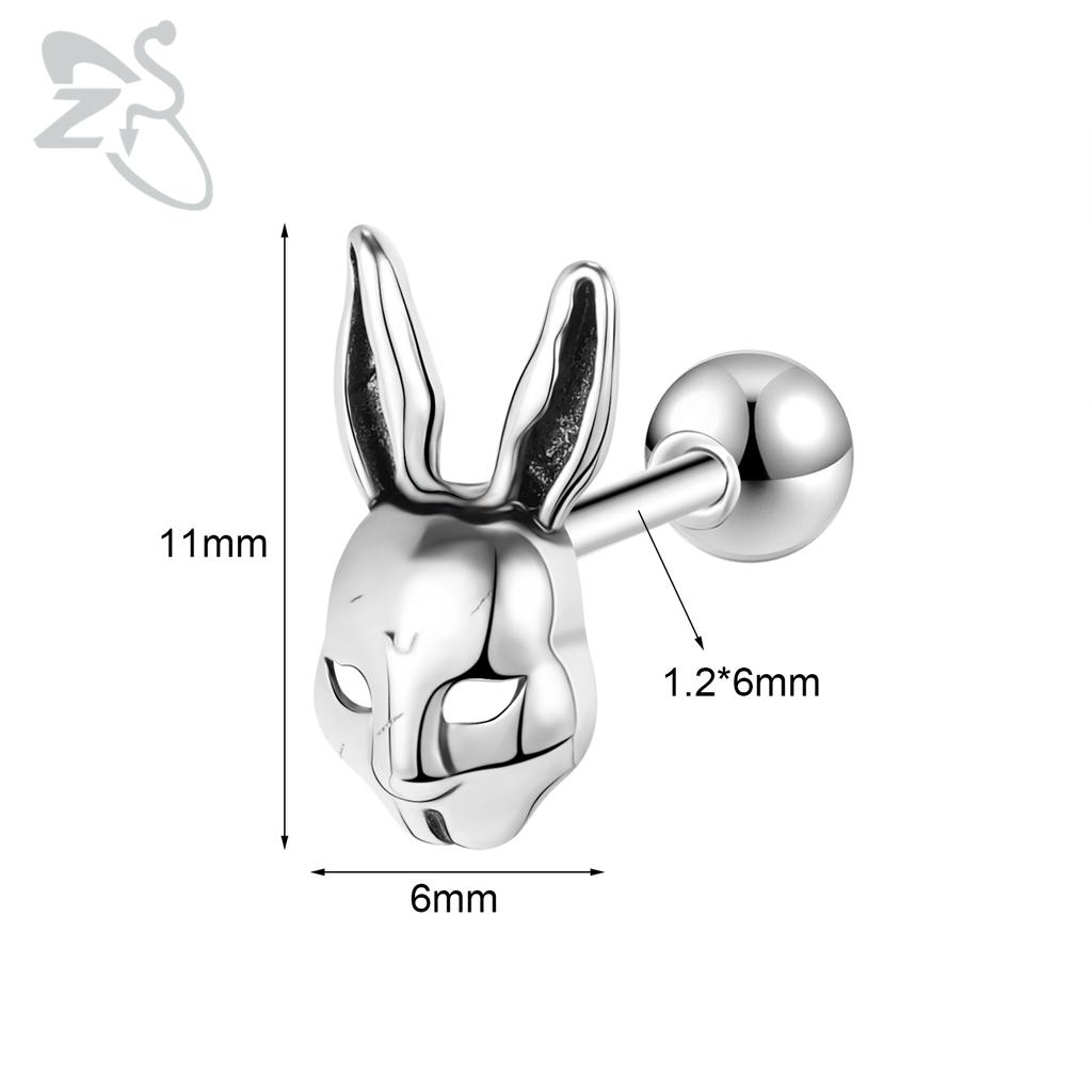 ZS 1 PC Punk Gothic Skull Stud Earring For Men Women Spider Snake Earrings Ear Studs Cartilage Helix Lobe Piercing Jewelry 16G