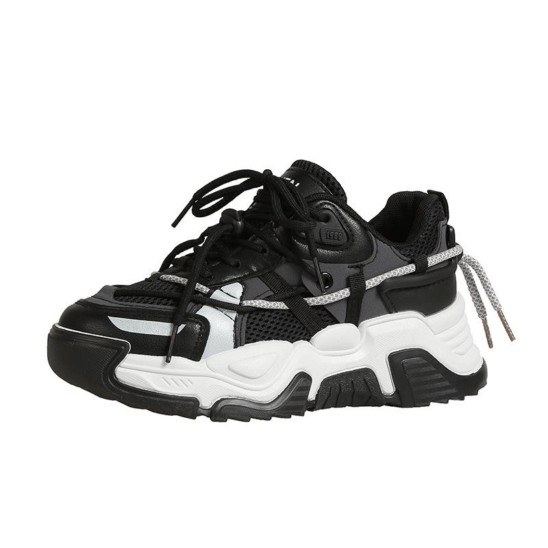 New dad shoes women's spring and autumn student sports shoes women's color matching casual breathable thick-soled mesh versatile