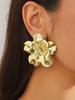 New summer alloy flower earrings, European and American exaggerated trend metal flower studs