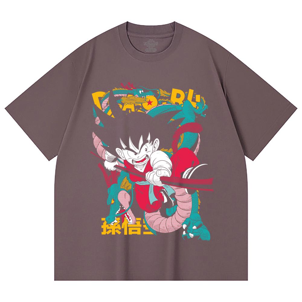 230 Gsm 100% Cotton Dragon Ball V35 Goku Print Unisex Heavy Cotton T Shirt