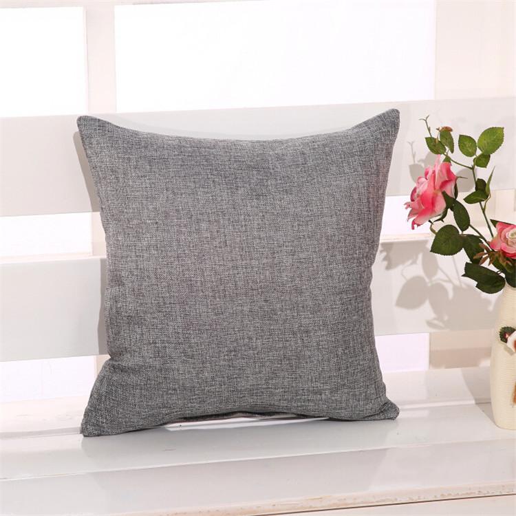 45x45cm Thin Linen Sofa Cushion Cover Solid Color Home Living Room Office Chair Decoration