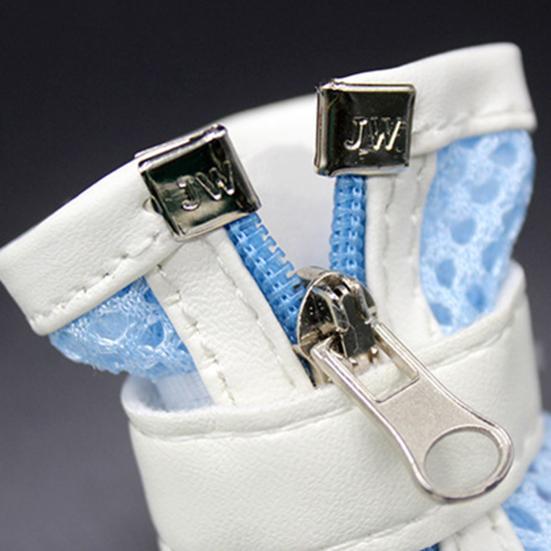 Pet Puppy Teddy Mesh Dragkedja Sneakers Andas Magic Tape Stängning Cat Dog Skor