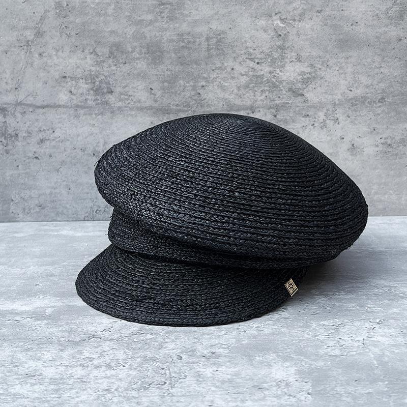 Spring And Summer Asymmetrical Side-Pleated Raffia Cap Female Face Small Straw Equestrian Hat Shade Beret