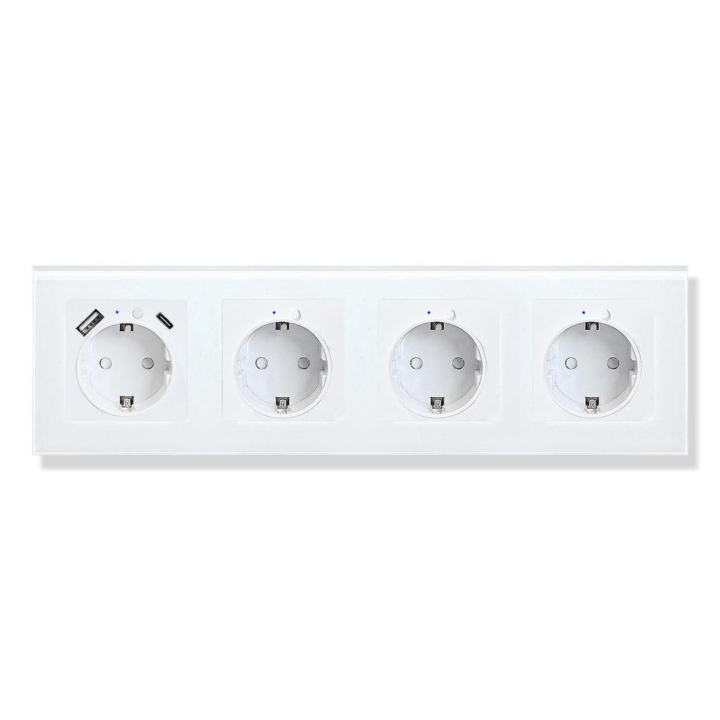 Model 153 Smart WiFi Wall Socket with Tempered Glass Panel - Alice Voice App Compatible