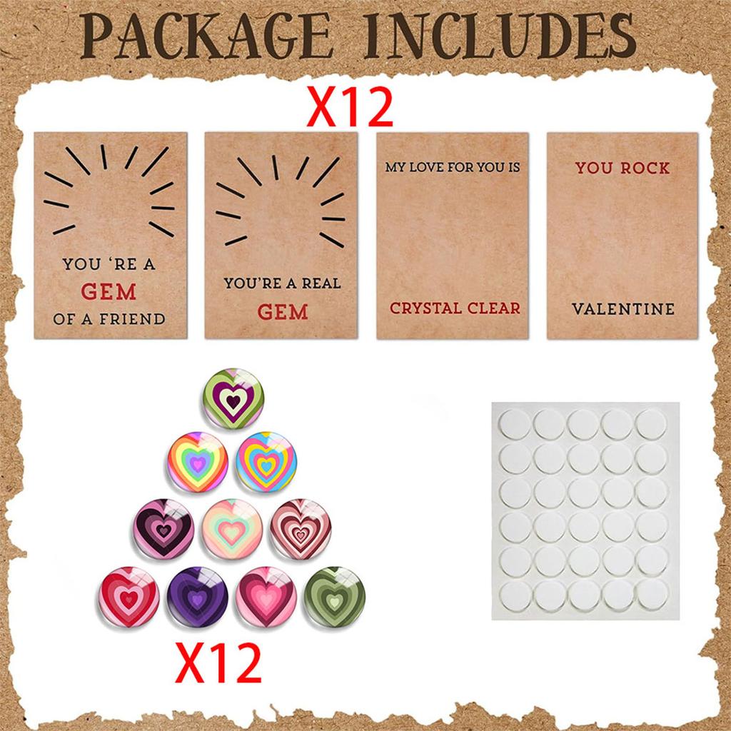 Creative Cards with Heart Shape Crystal Stones Sweet Delicate Exquisite Craftasmanship Gift Cards for Present Blessing Cards