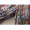 Vintage Floral Print Thin Ramie Pants Women Summer Elastic Waist Ankle Length Trousers Loose Wide Legs Pants