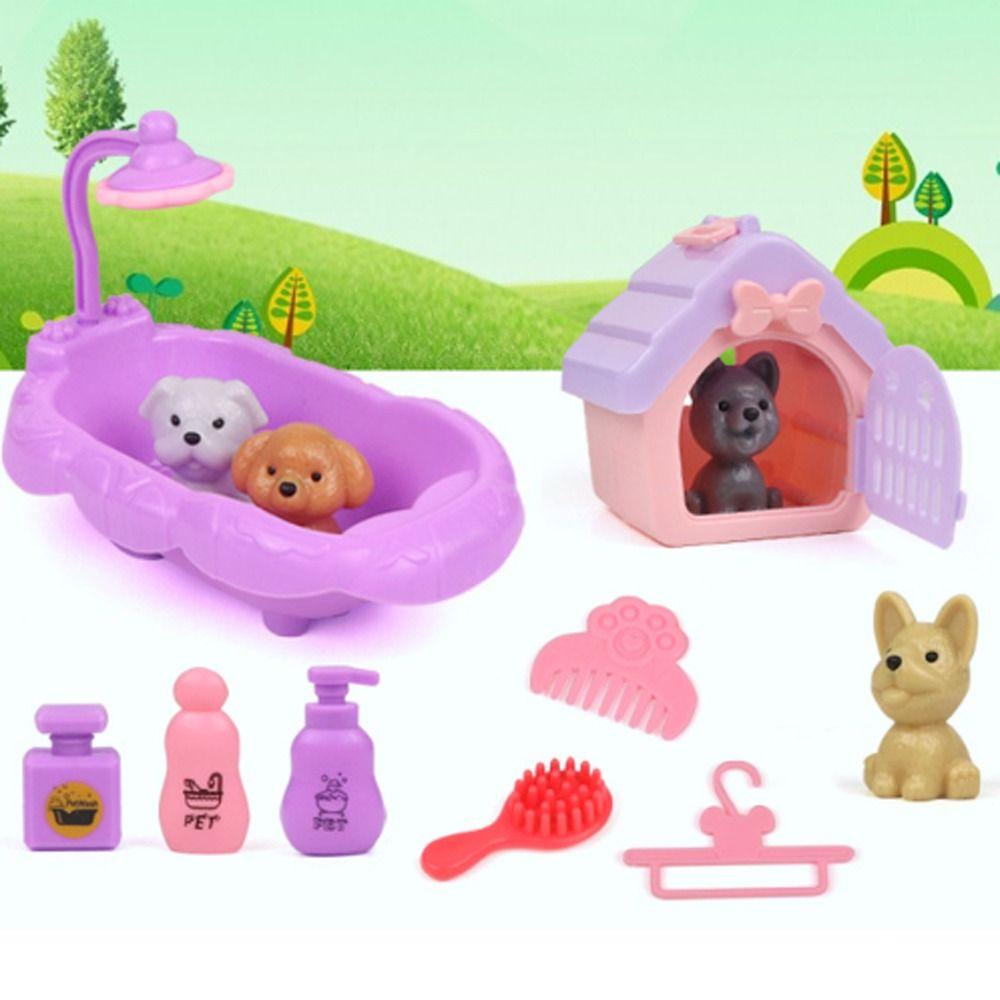 Family Toys Dog Scene Playing Playing House Dog Cage Toys Dog Doll Set  Thanksgiving Gifts
