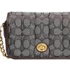 Coach Dinky 18 Classic Monogram Turnlock Chain Shoulder Bag Canvas And Leather Crossbody Small Women Crossbody Bag Coffee-Brown C5281-B4S0M