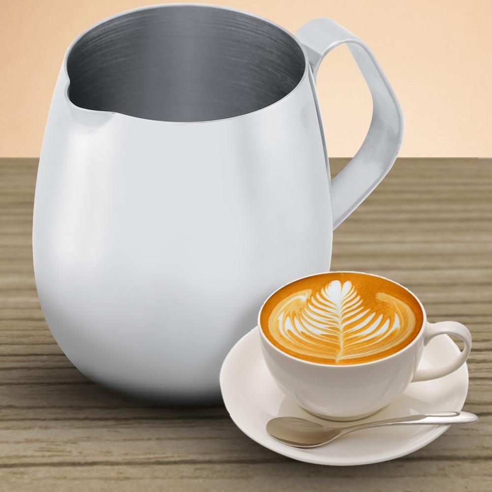 Dicke Edelstahl-Latte-Kaffeetasse Glatte Oberfläche Edelstahl-Kännchen Kaffeezubereitung