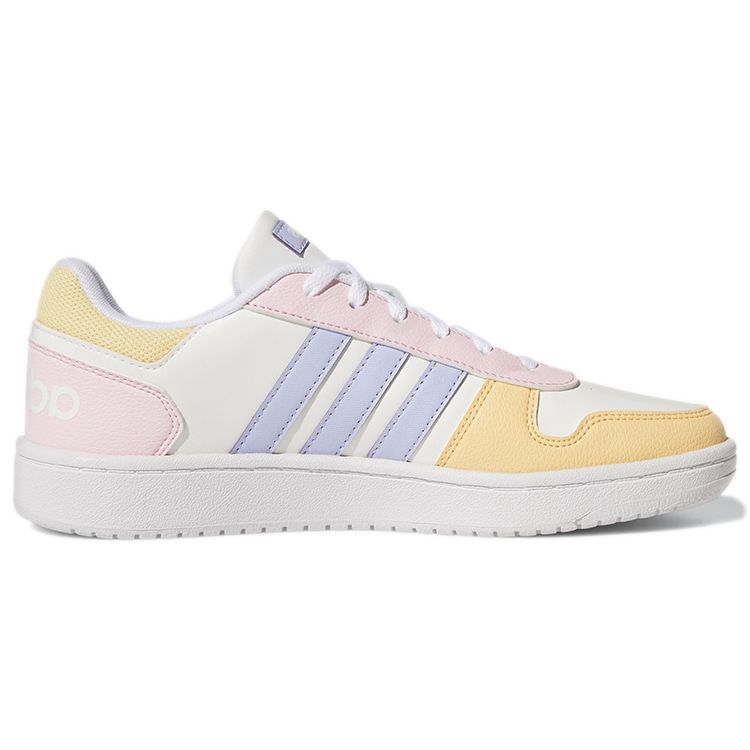 Adidas Neo Hoops 2.0 Leather Patchwork Low-Top Retro Basketball Shoes Women sneaker White Yellow Pink GY5903