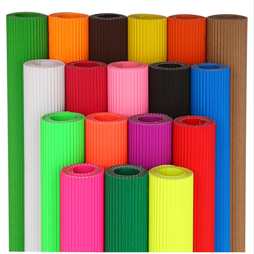 1 rotolo 50*70 cm bambini fai da te carta ondulata colorata fatta a mano per bambini scrapbooking forniture artigianali confezioni