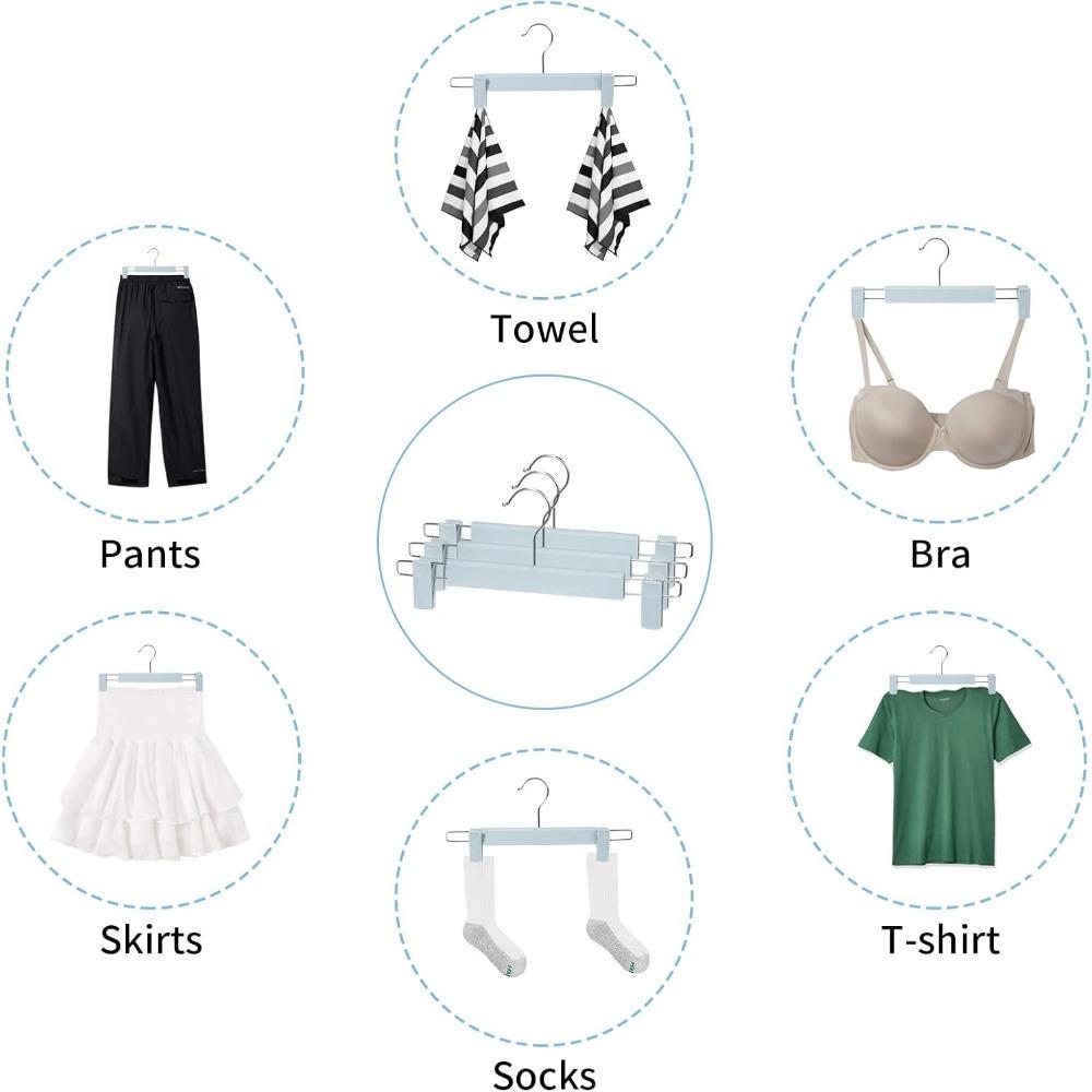 Věšáky na kalhoty s klipy, Věšáky na sukně, Otočné háčky o 360°, Prostorově úsporné věšáky na kalhoty, sukně, oblečení, džíny