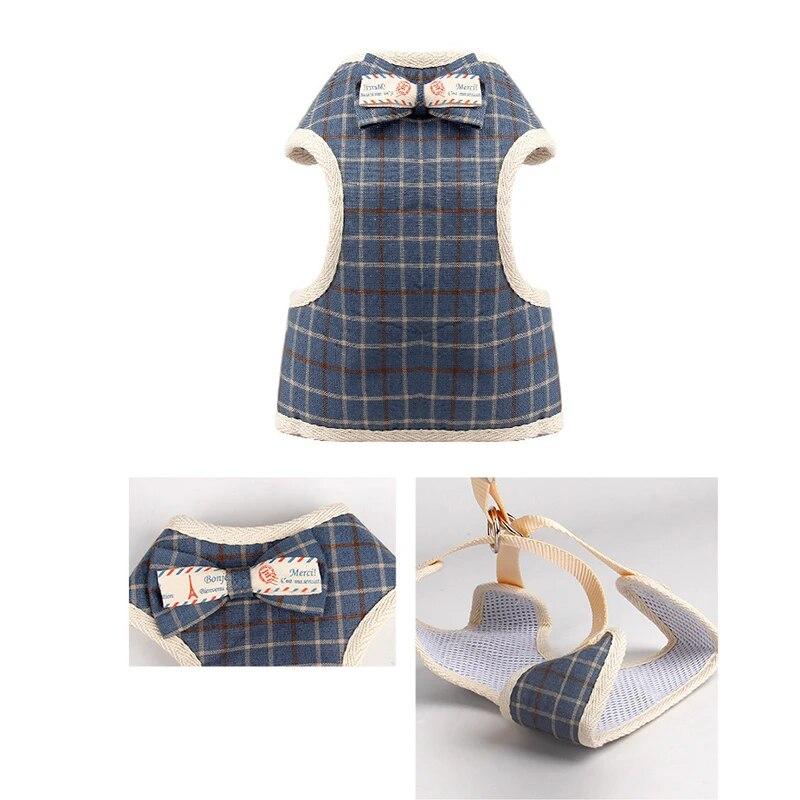 Puppy Cats Rabbits Harness and Leash Set for Small Dogs Mesh Harness Vest Dress Bow Chest Belt Chihuahua Yorkie Pets Accessories