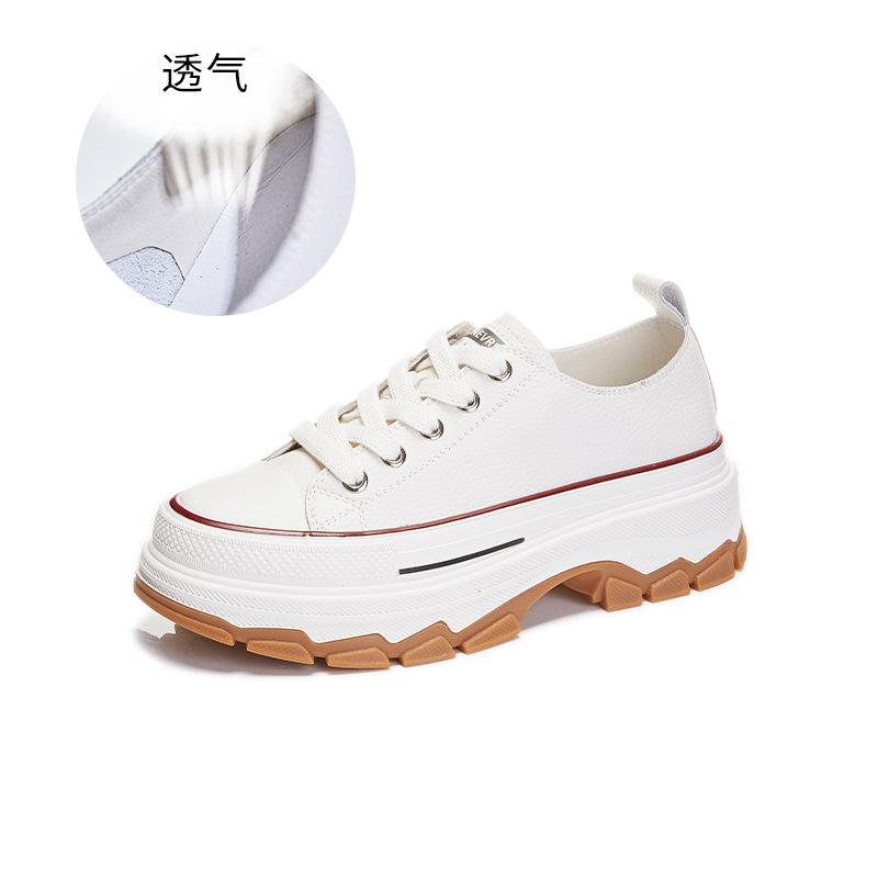 

Leather little white shoes women s 2025 spring new women s muffin sole casual shoes women s platform shoes women s versatile shoes children 40 білий