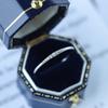 S925 word print copper inlaid zircon silver fashion women thin ring female Internet celebrity versatile