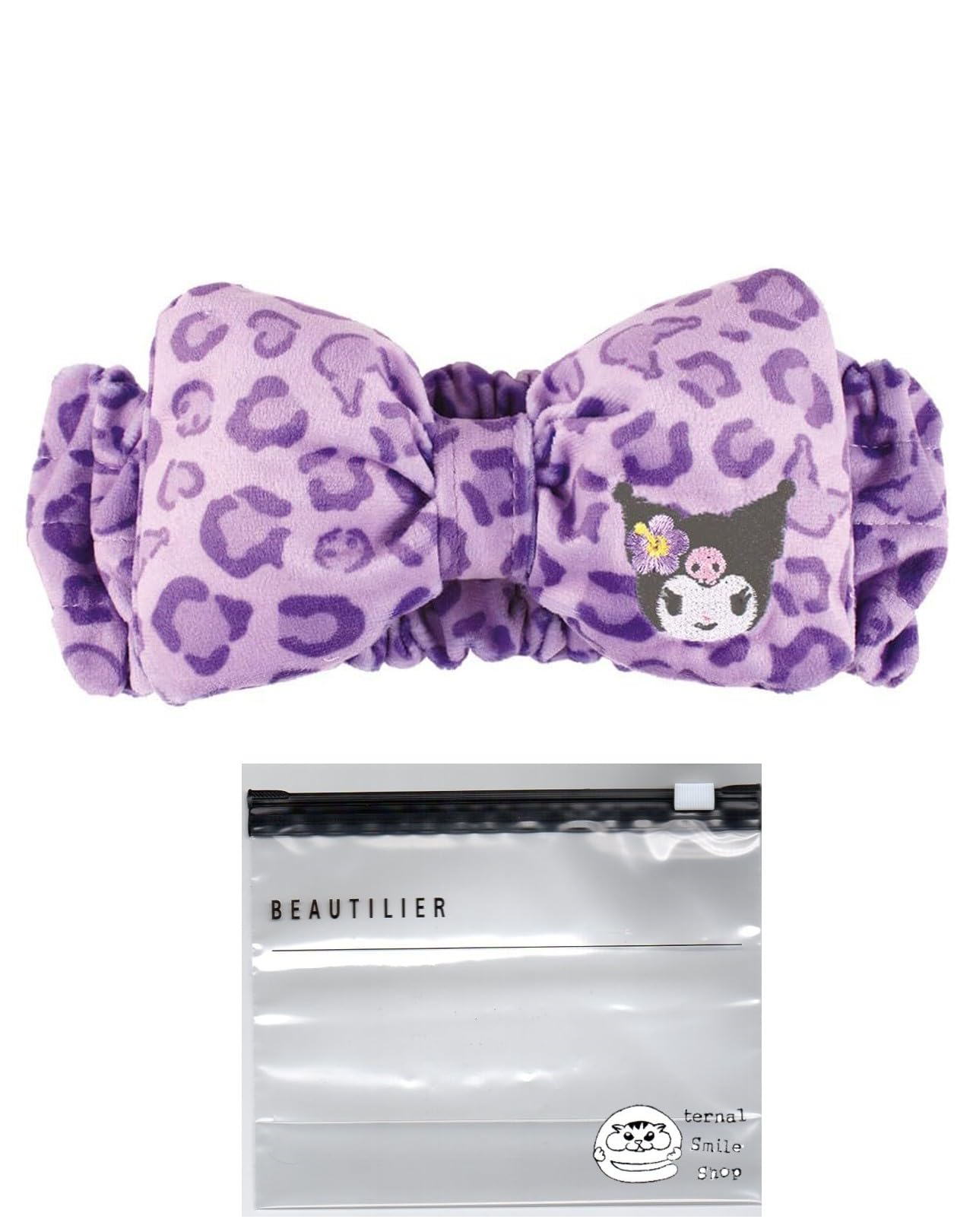 

Sanrio Face Sports Leopard Kuromi Set Slider Hairband, Wash, Headband, Print, (Hairband, Bag)