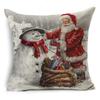 Santa Claus Linen Pillowcase Festive Decoration Cushion Pillowcase
