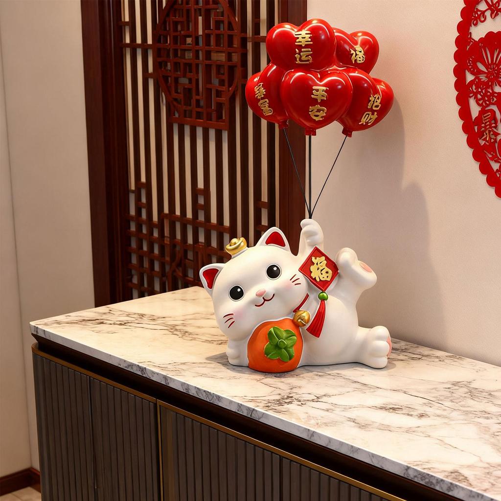 Decorative Cat Statue Resin Animal Sculpture Modern Tabletop Figurine Art Home Decor for Festival Entrance