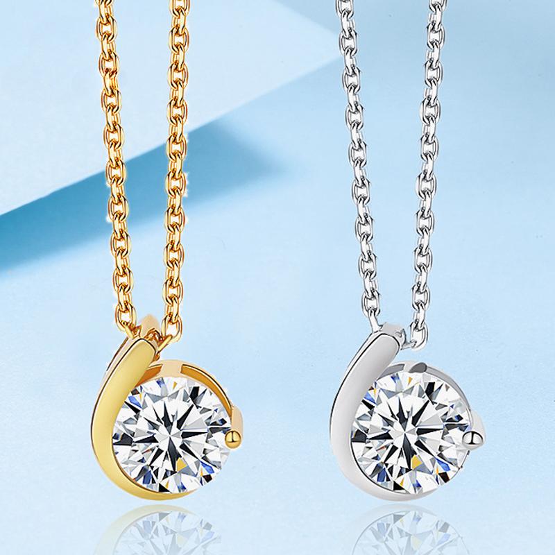 

Новое бесцветное ожерелье из муассанита 6,5 мм, 1 карат, стерлинговое серебро S925, отличная огранка для женщин, необычное блестящее свадебное ювелирное изделие GRA