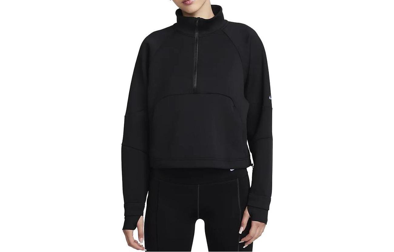 Nike Sweatshirts Women s Black Stand Collar Moderate Regular FB5231-010 M