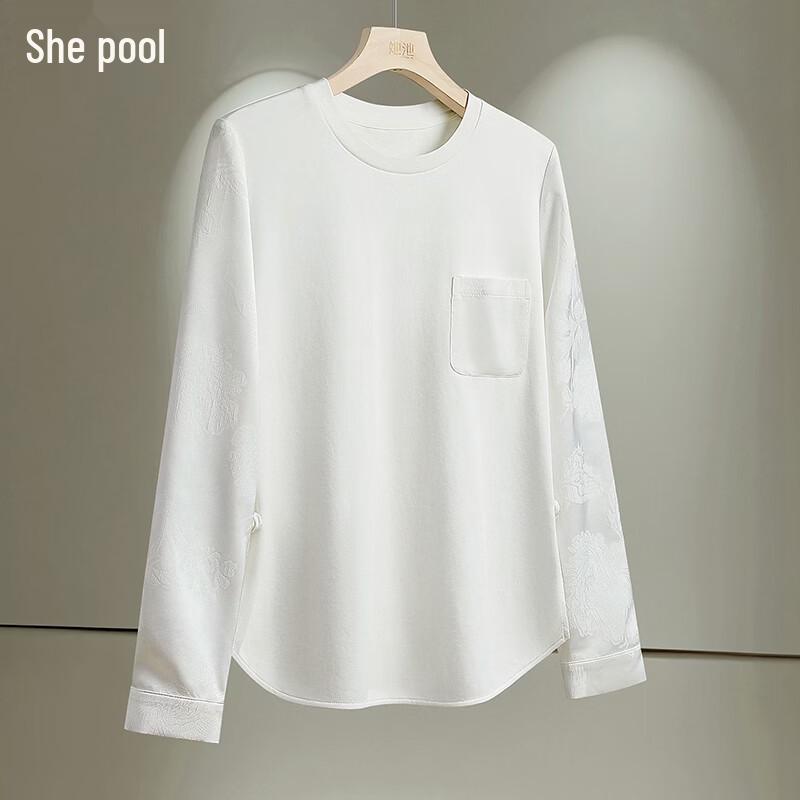 Elegant Chinese Style Round Neck Long Sleeve T-Shirt S