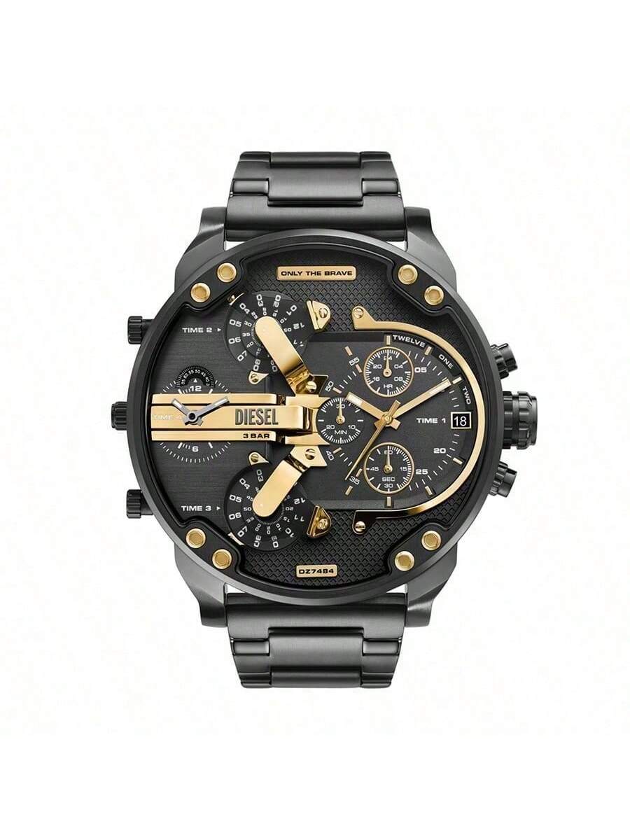 Diesel Silver White Two-Tone Stainless Steel Strap Men s Quartz Movement DZ7484 чёрный