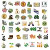 50Pcs Cartoon Fun Gold Coin Graffiti Stickers - Unique Waterproof Decor For Guitar Notebook  Luggage Diy Animeworlds Store