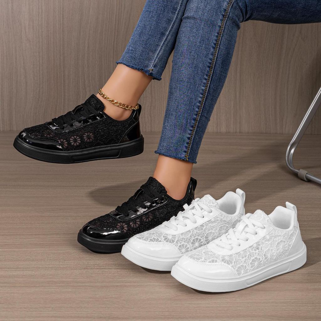 Women's Shoes, Summer Breathable Lace Mesh Shoes, Flat Casual Sandals, Lightweight and Comfortable Walking Shoes