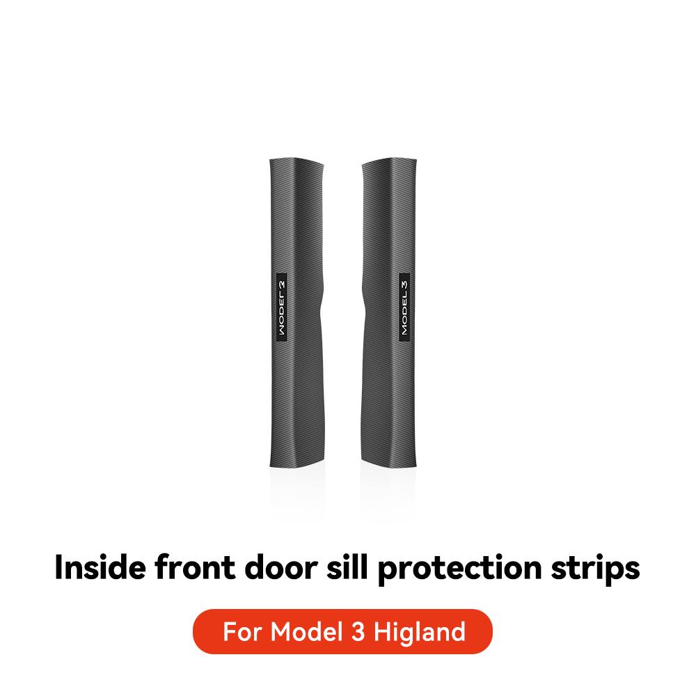 YZ For Tesla Model 3 2025 Highland Rear Door Sill Protective Pad Cover Guards Threshold Bumper Strip Sill Car Accessories