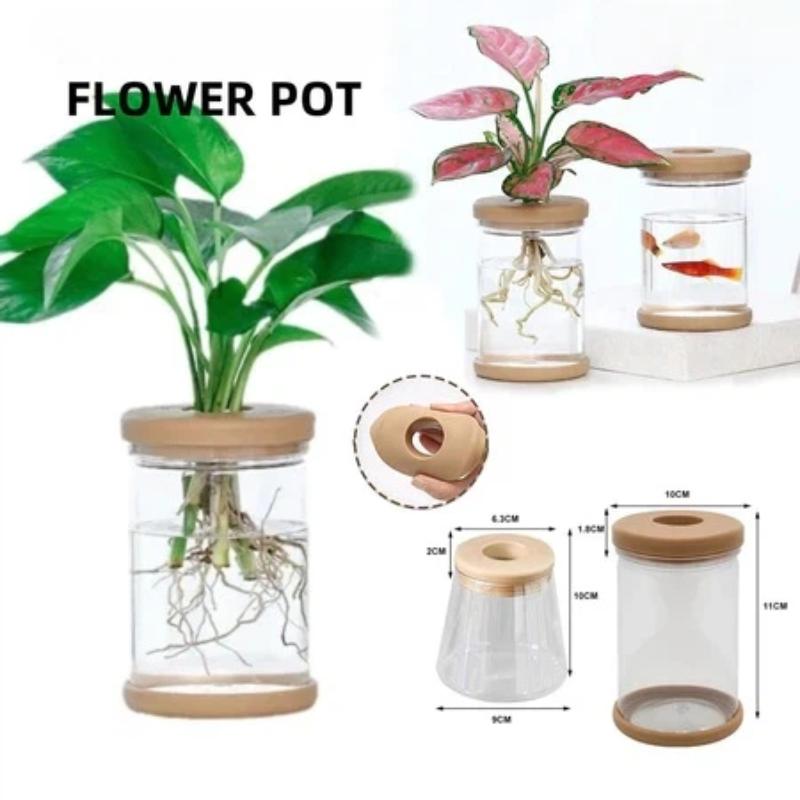 Automatic Water Absorption Plant Propagation Pot Nordic Style Plastic Hydroponic Vase for Office Desk Green Decor