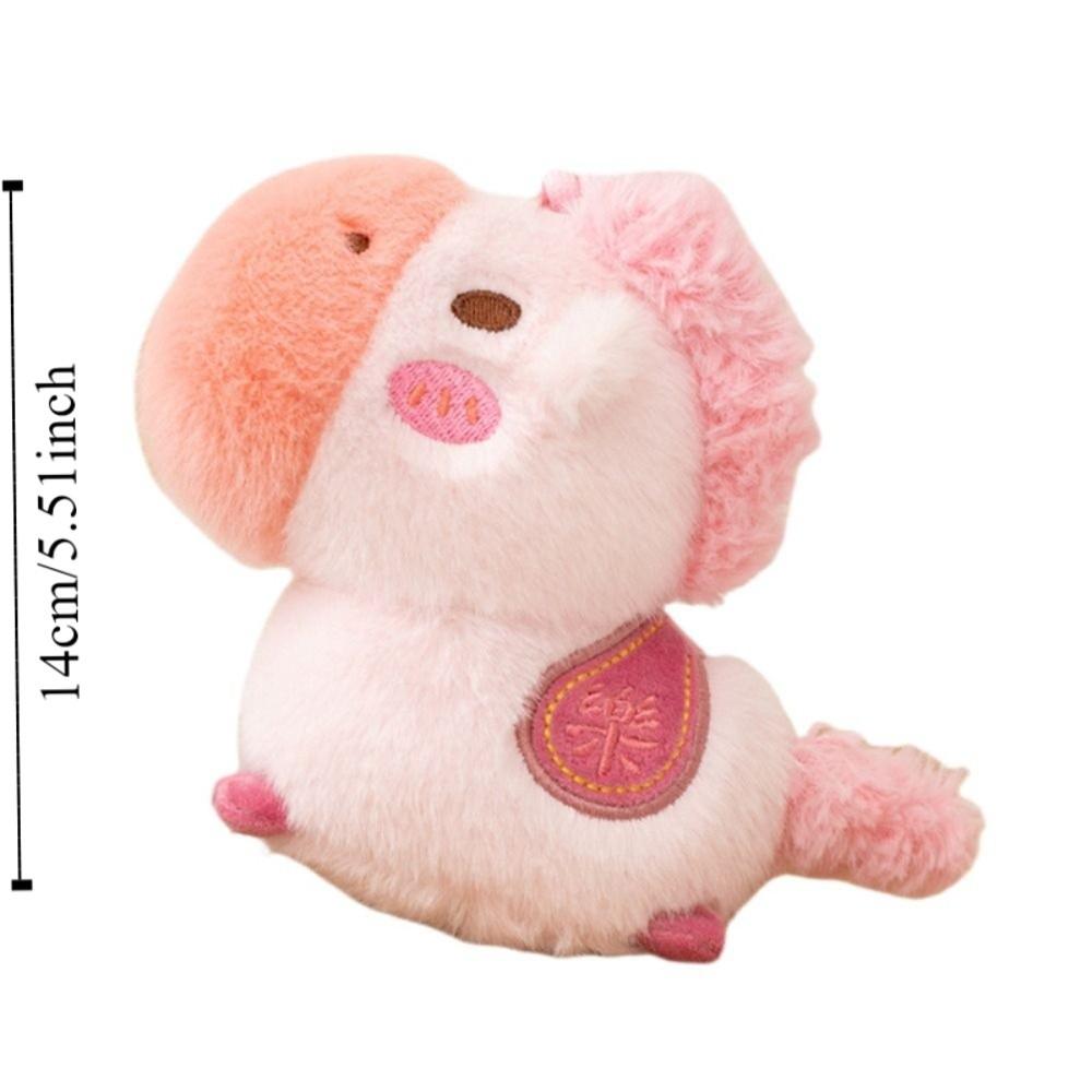 Cartoon Colourful Horse Plush Pendant Keyring Simulation Horse Toy Keychain  New Year Gift